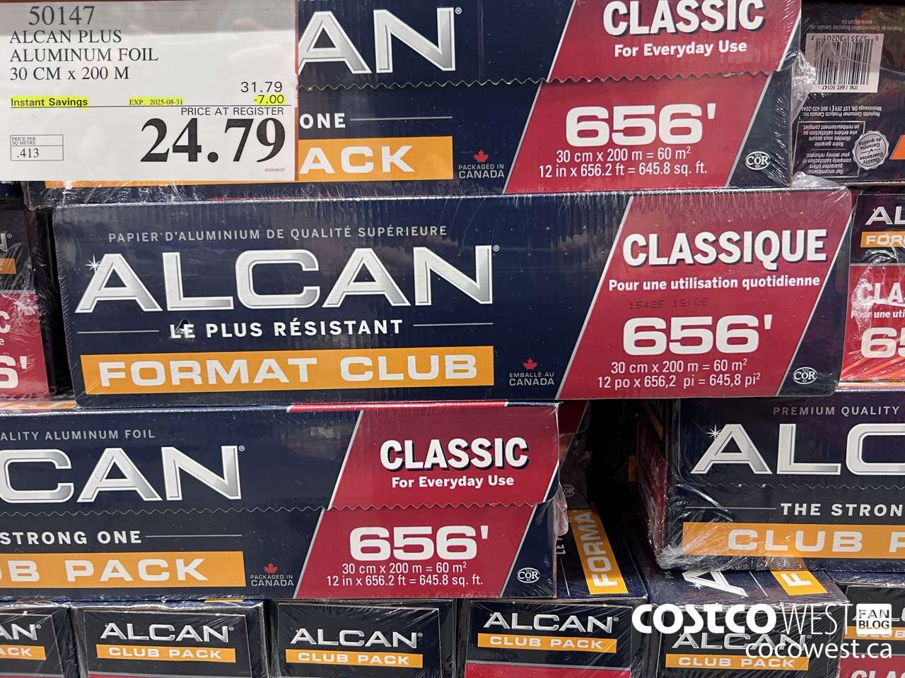 50147 ALCAN PLUS ALUMINUM FOIL 30 cm x 200 m ($7.00 INSTANT SAVINGS EXPIRES ON 2025-08-31) $24.79