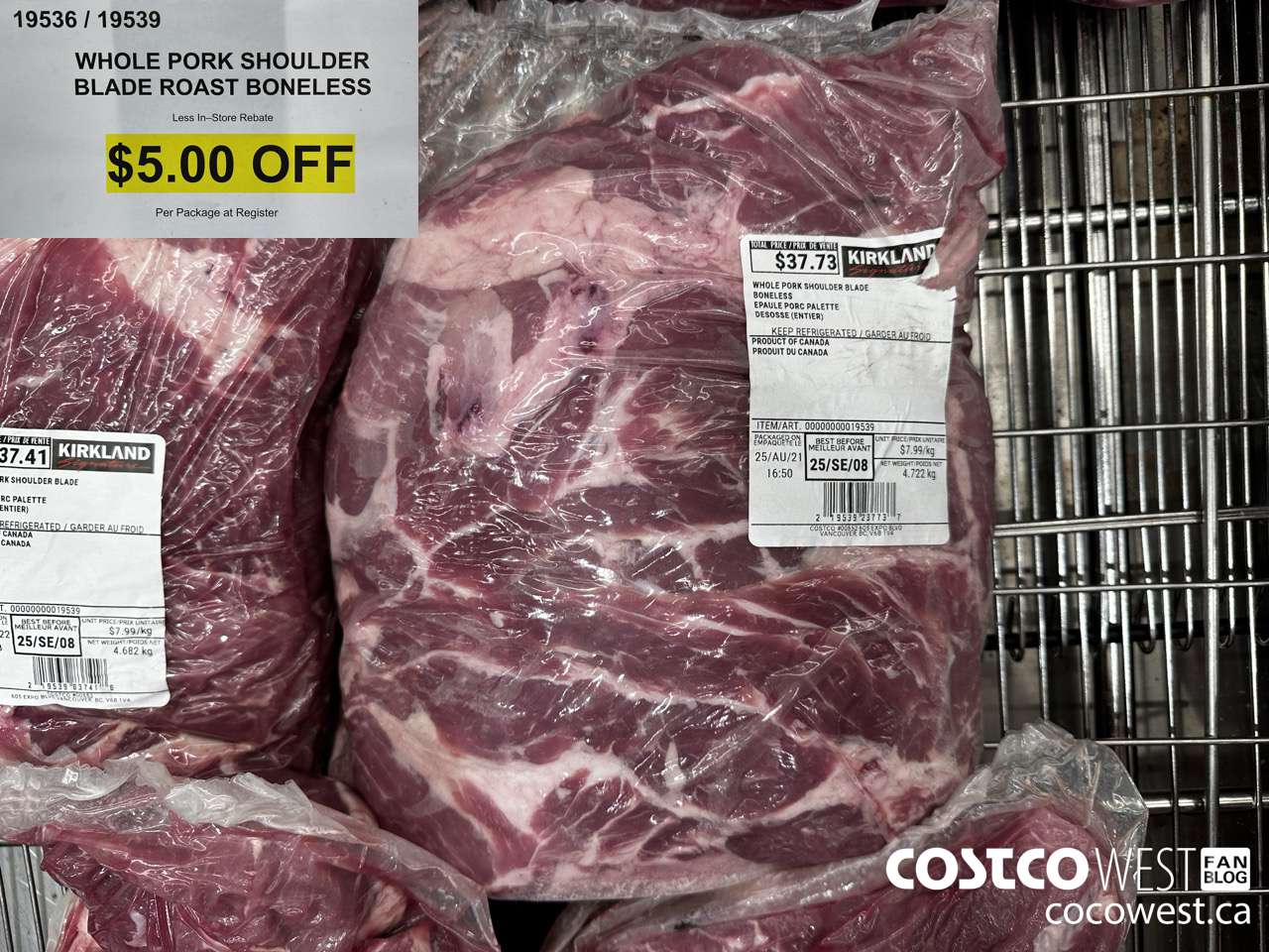 19536 (ALSO 19539) WHOLE PORK SHOULDER BLADE BONELESS ($5.00 INSTANT SAVINGS)