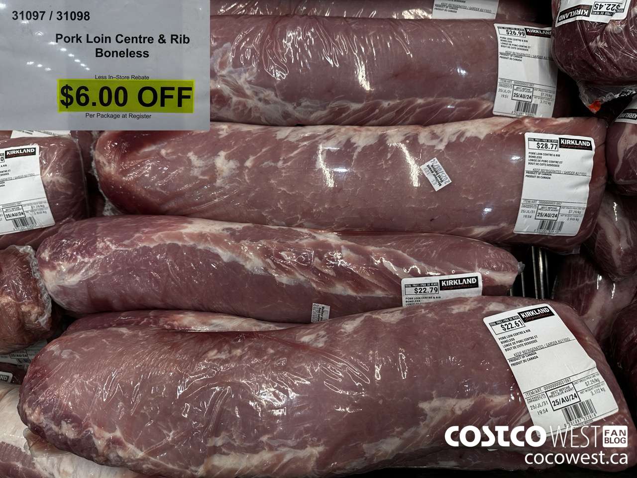 31097 (ALSO 31098) Boneless Pork Loin (Whole) ($6.00 INSTANT SAVINGS)