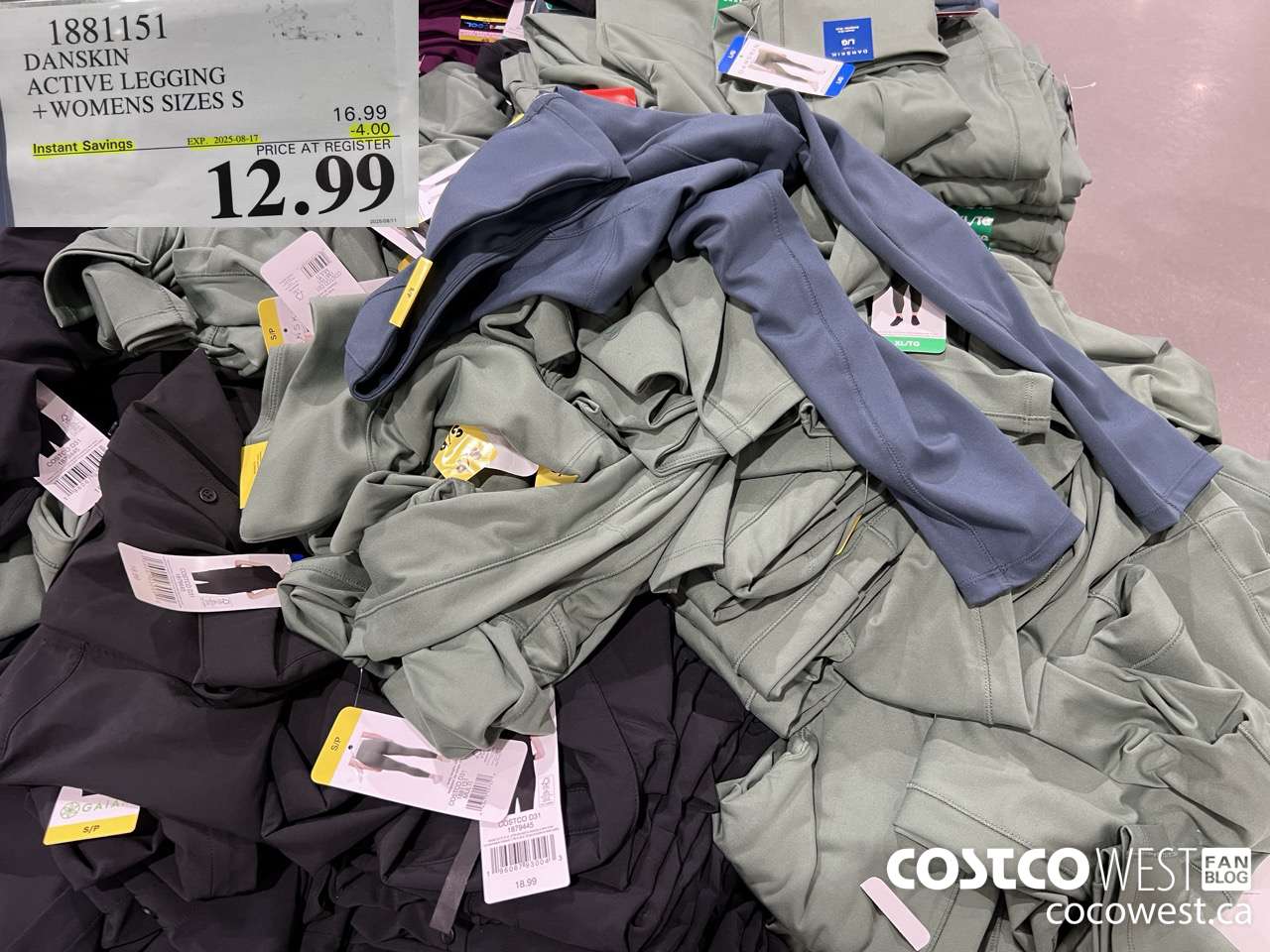 1881151 (ALSO SIZES M-XL) DANSKIN ACTIVE LEGGING WOMENS SIZES S ($4.00 INSTANT SAVINGS EXPIRES ON 2025-08-17) $12.99