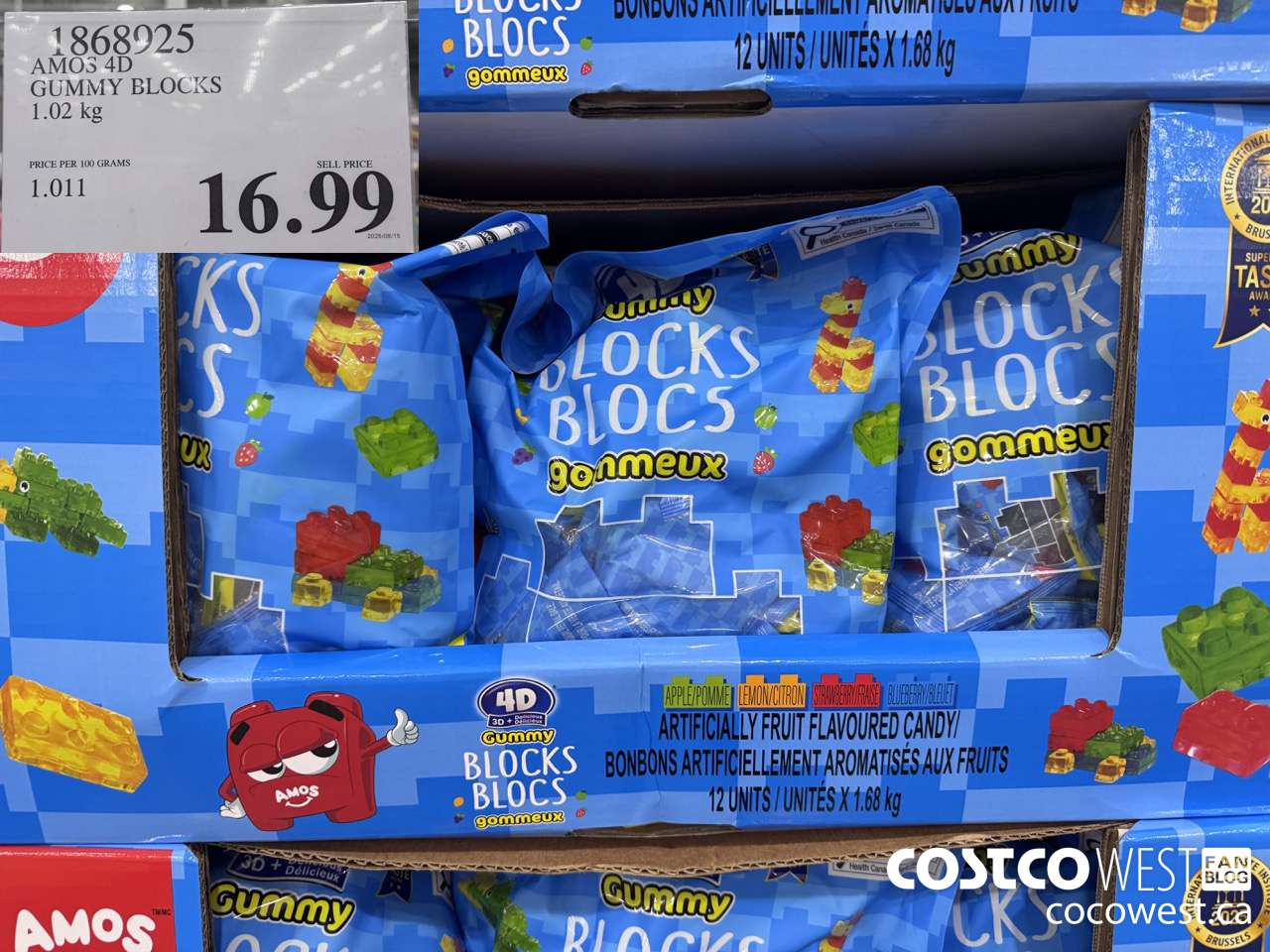 1868925 AMOS 4D GUMMY BLOCKS 1.02KG $16.99