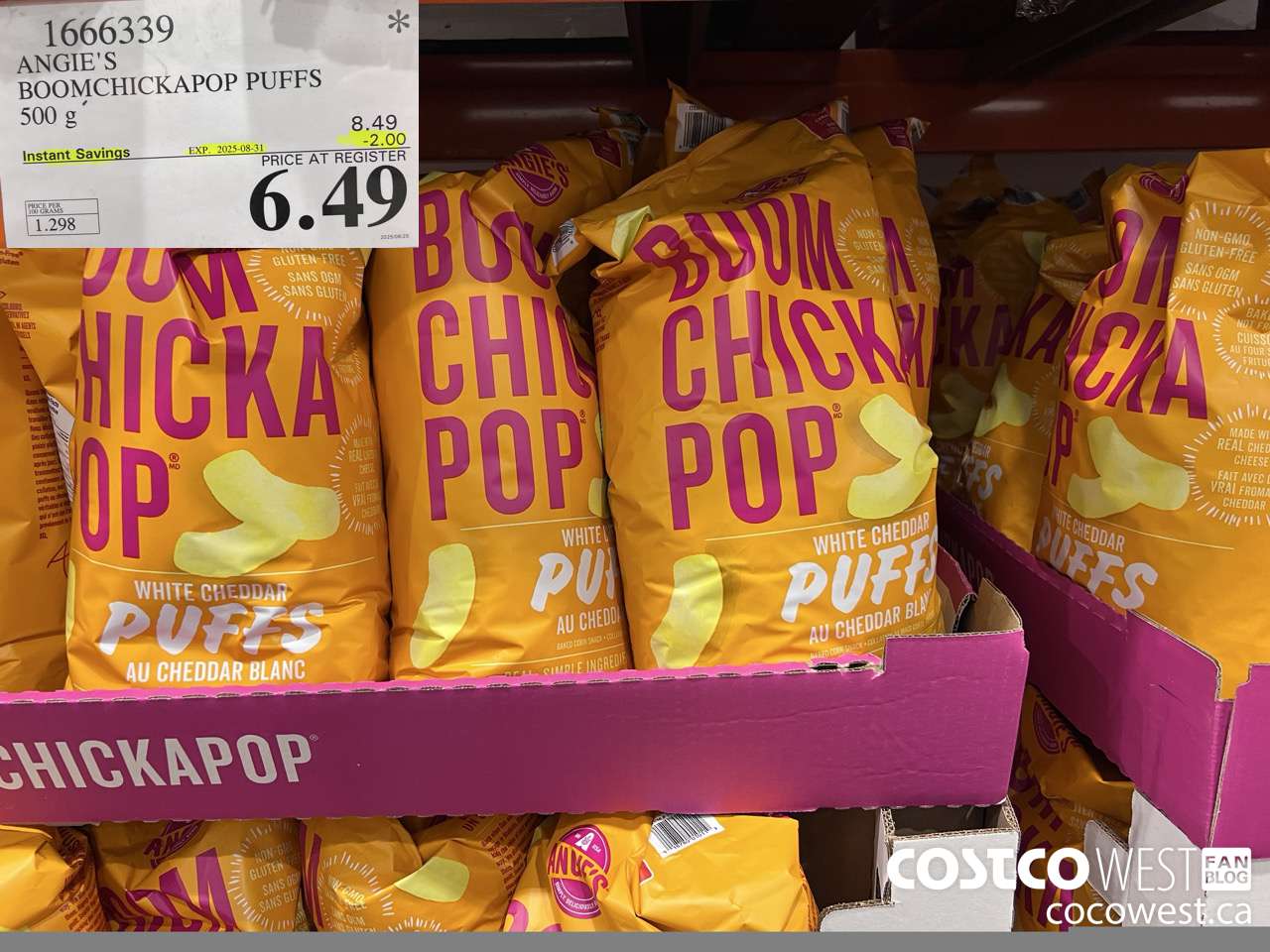1666339 ANGIE'S BOOMCHICKAPOP PUFFS 500G ($2.00 INSTANT SAVINGS EXPIRES ON 2025-08-31) $6.49