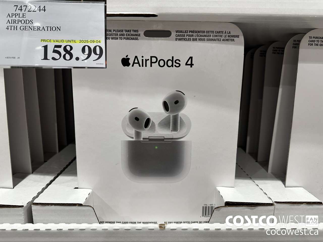 7472244 APPLE AIRPODS 4TH GENERATION (EXPIRES ON 2025-09-04) $158.99