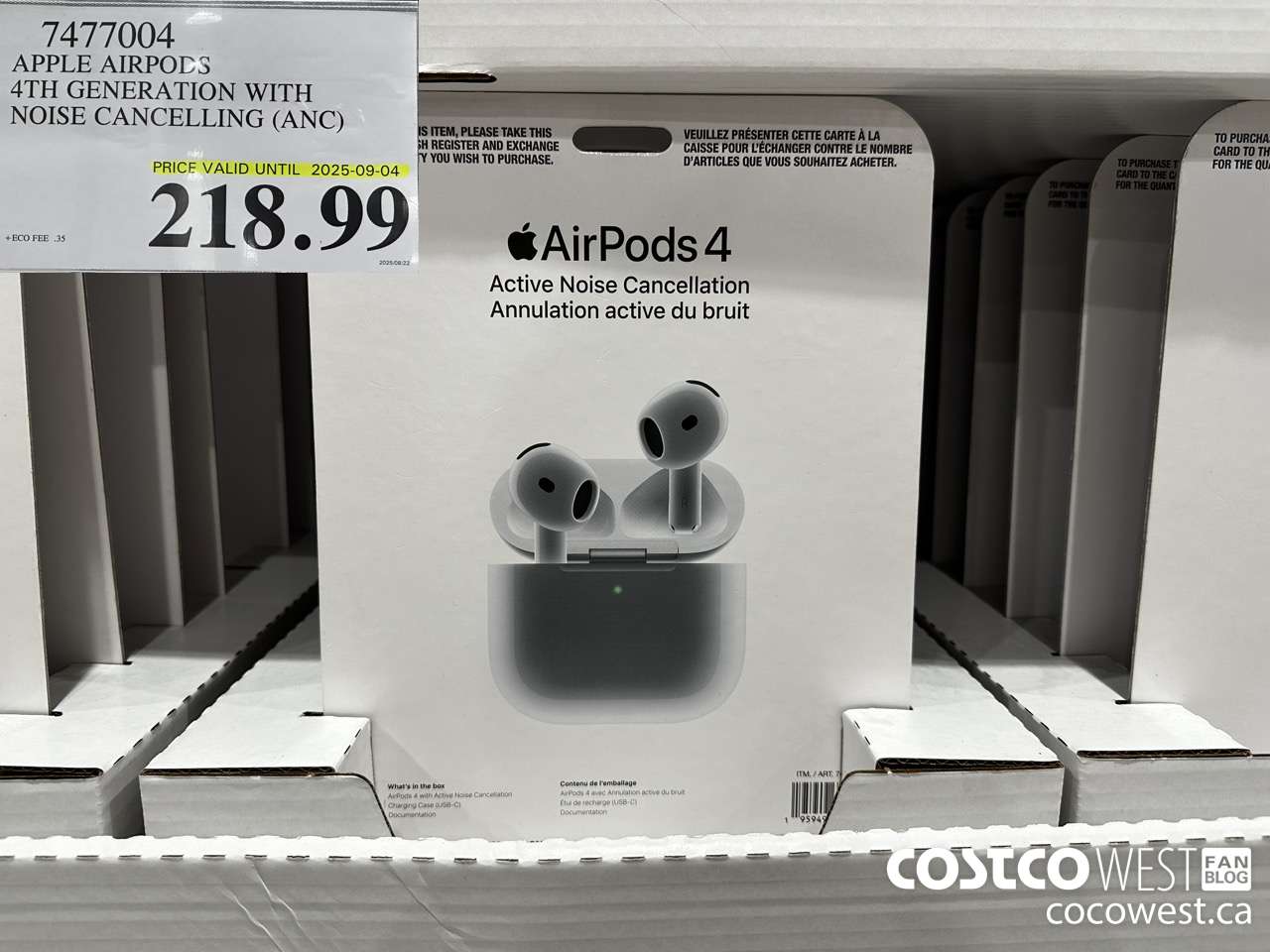 7477004 APPLE AIRPODS 4TH GENERATION WITH NOISE CANCELING (ANC) (EXPIRES ON 2025-09-04) $218.99