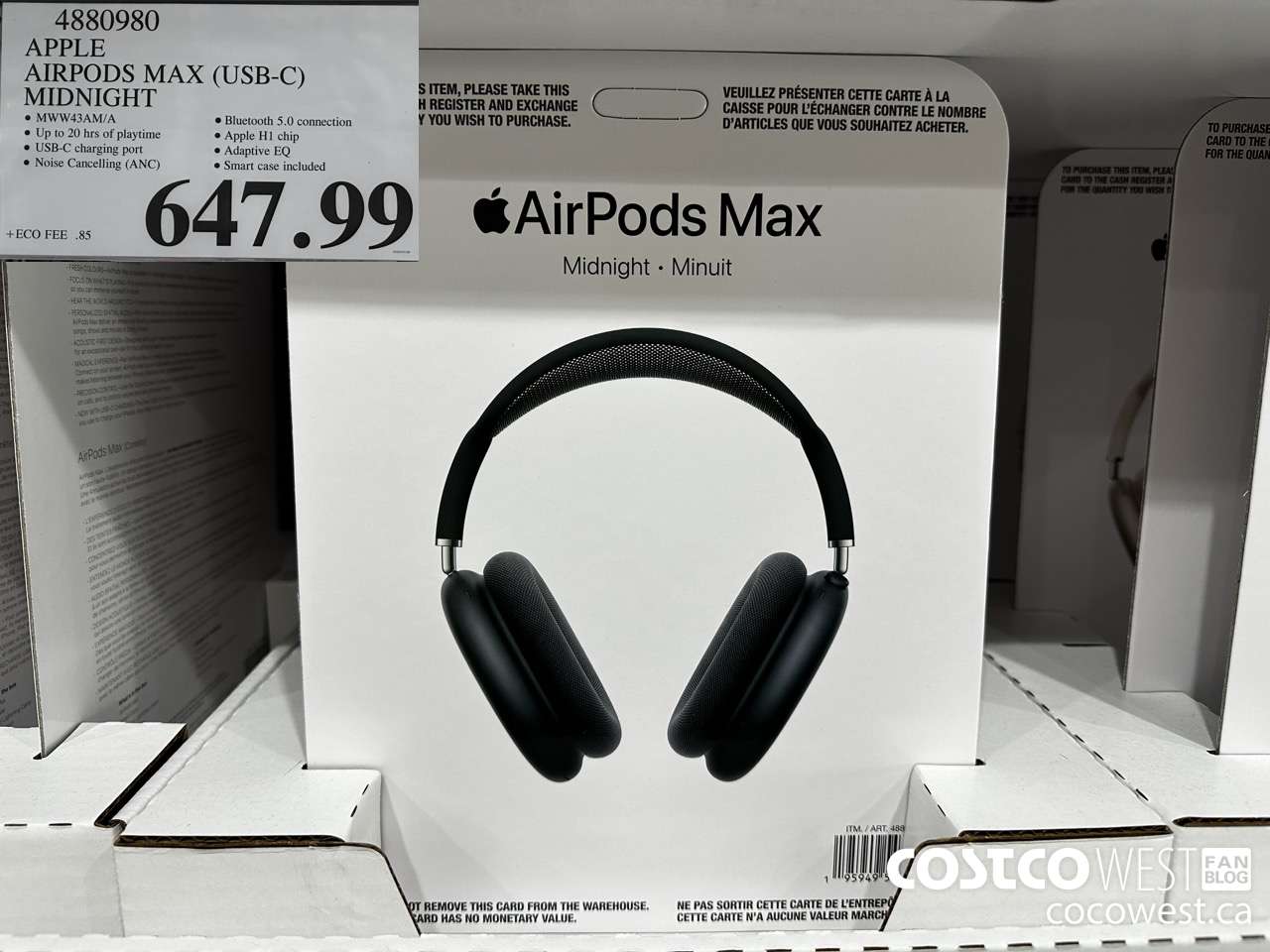 4880980 APPLE AIRPODS MAX (USB-C) MIDNIGHT $647.99