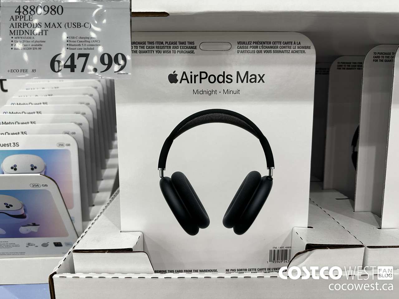 4880980 APPLE AIRPODS MAX (USB-C) MIDNIGHT $647.99