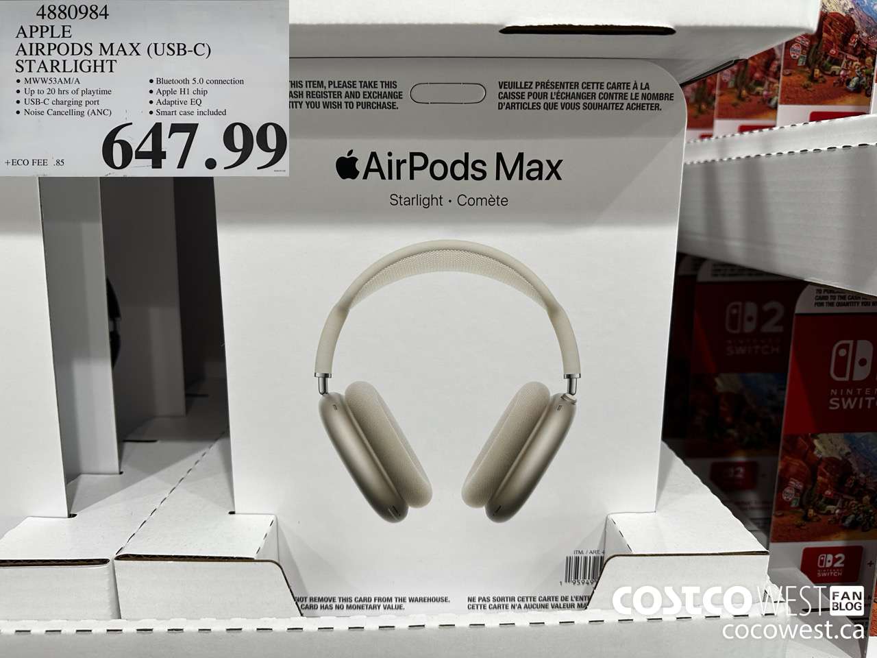 4880984 APPLE AIRPODS MAX (USB-C) STARLIGHT $647.99