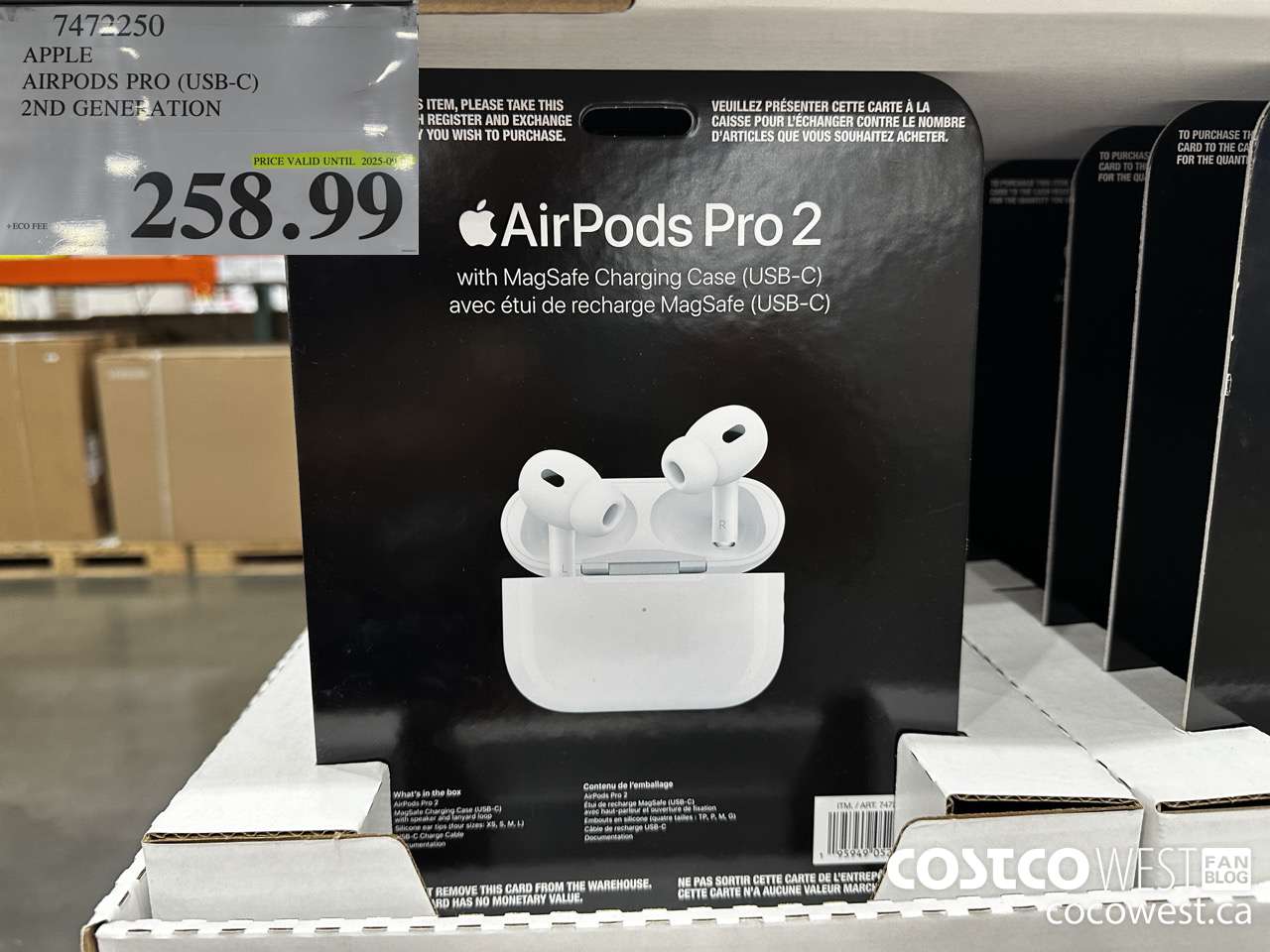 7472250 APPLE AIRPODS PRO 2ND GENERATION (USB-C) (EXPIRES ON 2025-09-01) $258.99