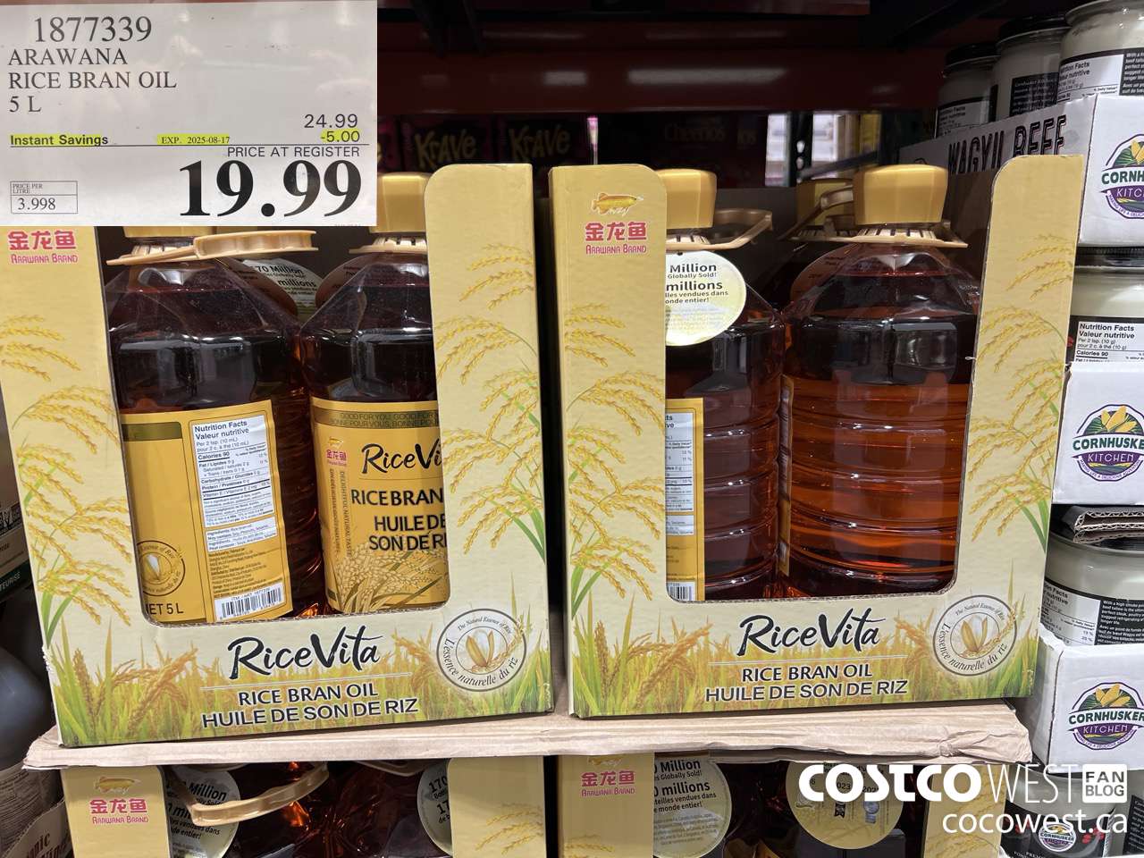 1877339 ARAWANA RICE BRAN OIL 5L ($5.00 INSTANT SAVINGS EXPIRES ON 2025-08-17) $19.99