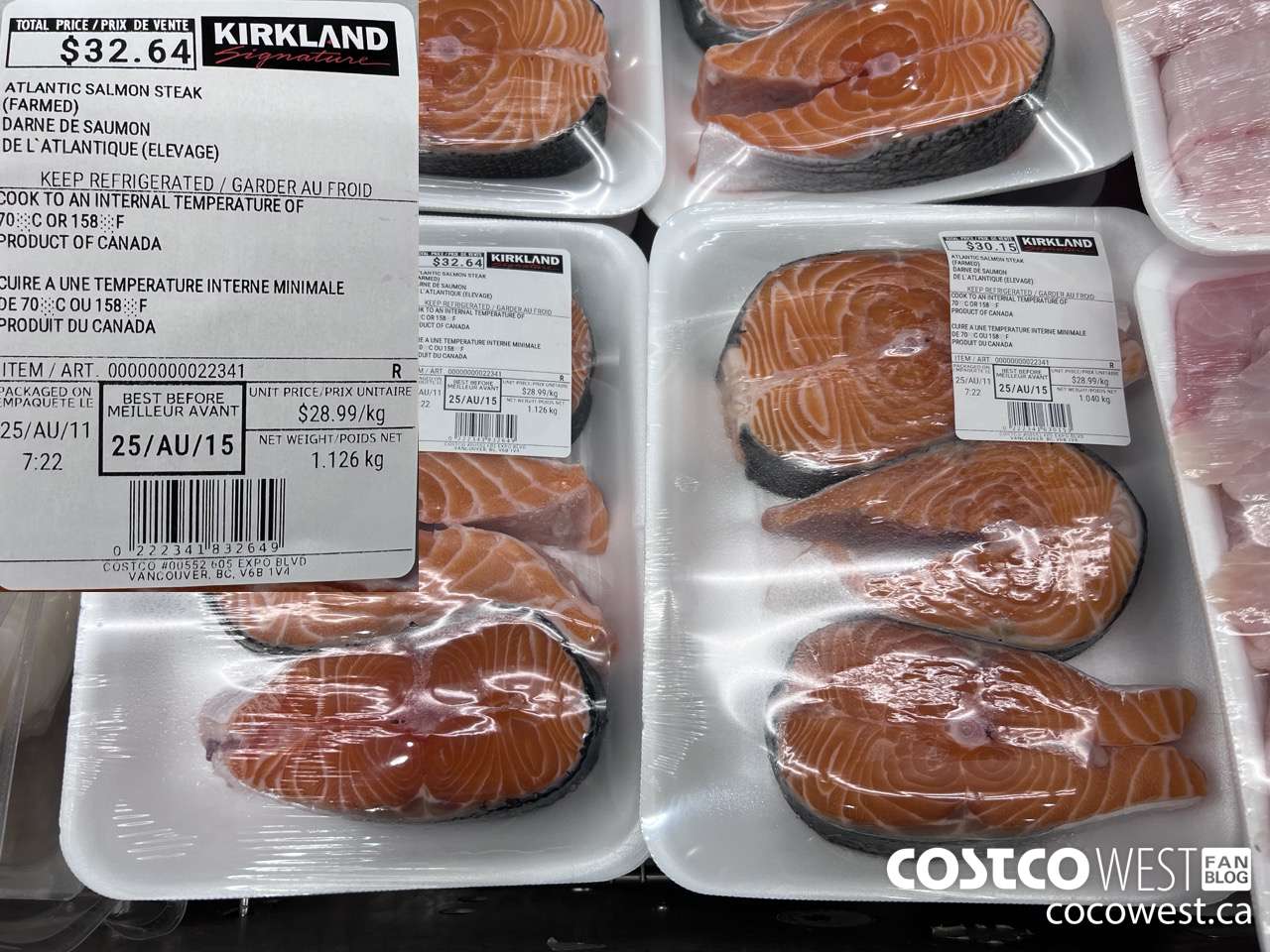 22341 ATLANTIC SALMON STEAK (FARMED) $28.99