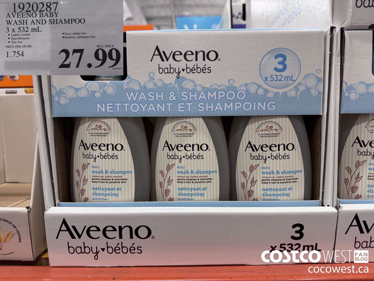 1920287 AVENO BABY WASH AND SHAMPOO 3 X 532ML $27.99