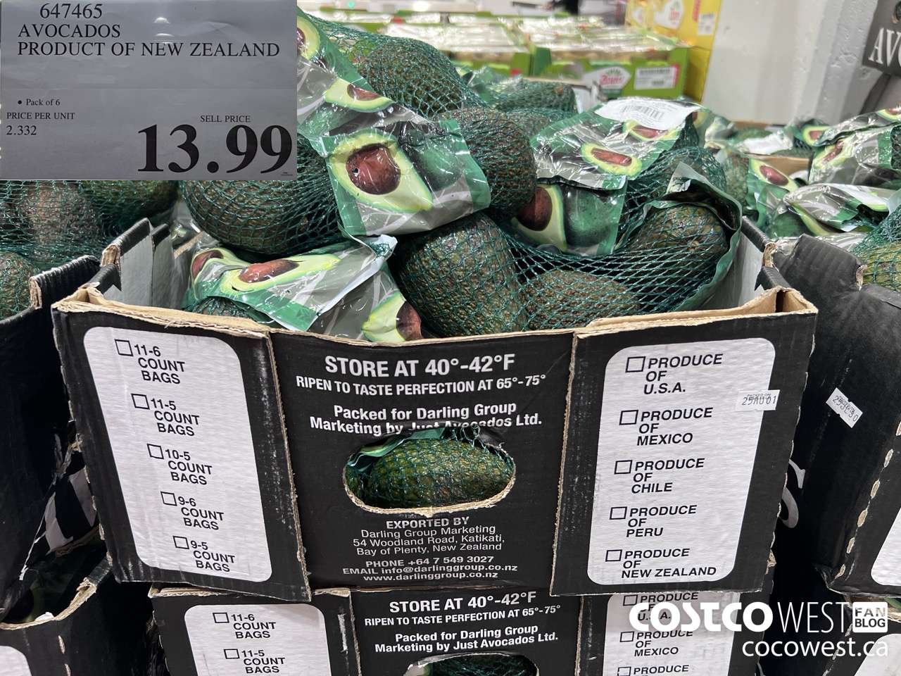 647465 AVOCADOS PRODUCT OF NEW ZEALAND $13.99