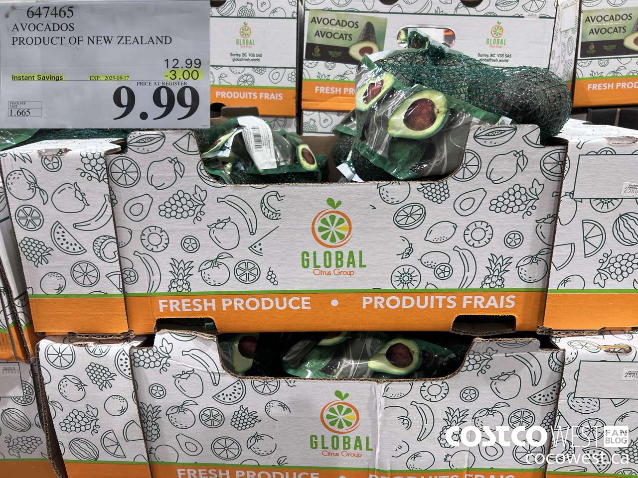 647465 AVOCADOS PRODUCT OF NEW ZEALAND ($3.00 INSTANT SAVINGS EXPIRES ON 2025-08-17) $9.99
