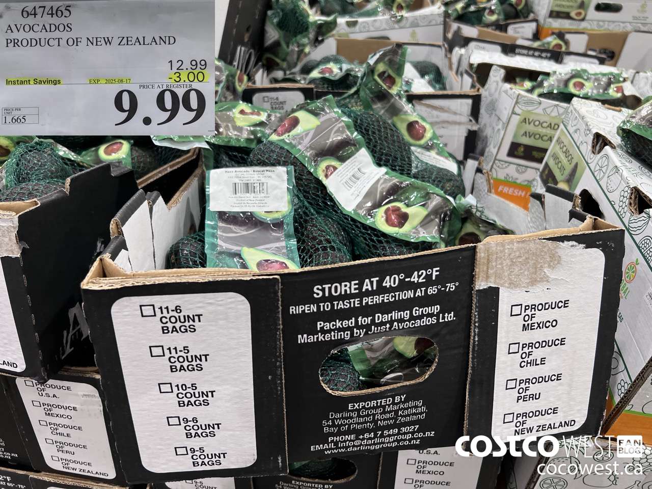 647465 AVOCADOS PRODUCT OF NEW ZEALAND ($3.00 INSTANT SAVINGS EXPIRES ON 2025-08-17) $9.99