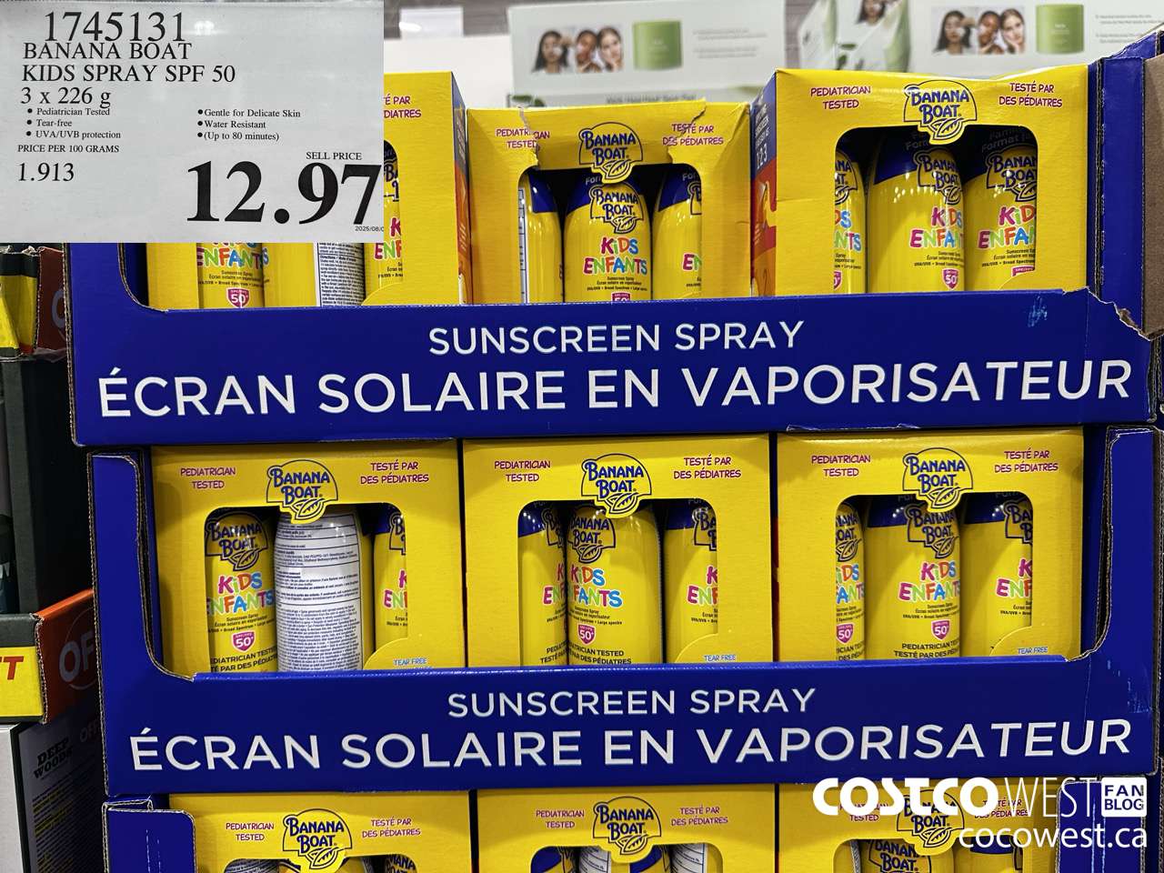 1745131 BANANA BOAT KIDS SPRAY SPF 50 3 X 226 G $12.97