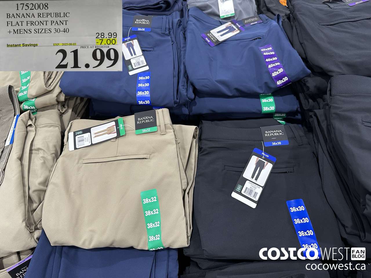 1752008 BANANA REPUBLIC FLAT FRONT PANT MENS SIZES 30-40 ($7.00 INSTANT SAVINGS EXPIRES ON 2025-08-03) $21.99