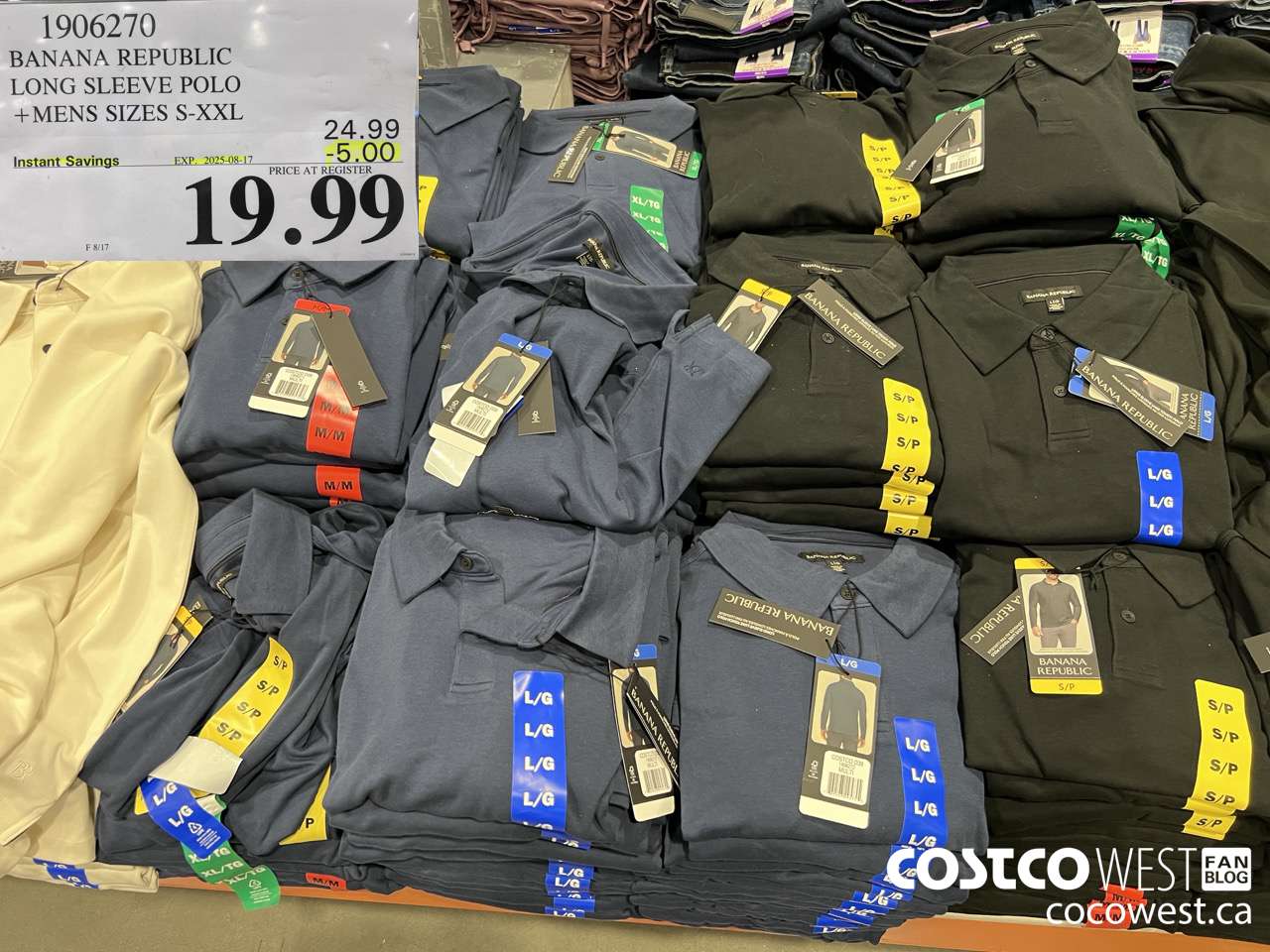 1906270 BANANA REPUBLIC LONG SLEEVE POLO MENS SIZES S-XXL ($5.00 INSTANT SAVINGS EXPIRES ON 2025-08-17) $19.99