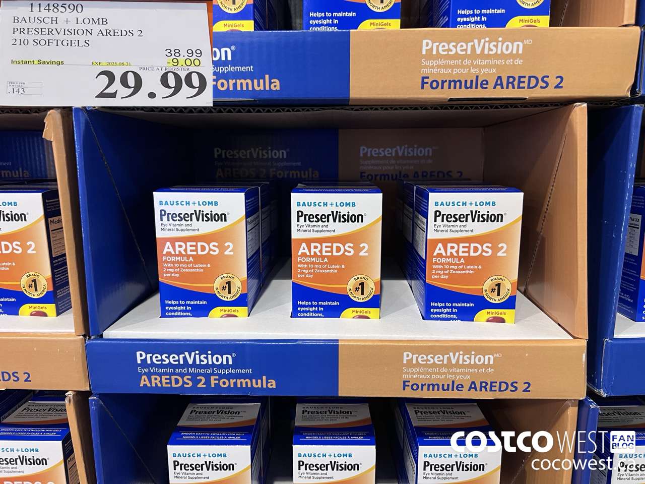 1148590 BAUSCH + LOMB PRESERVATION AREDS 2 210 SOFTGELS ($9.00 INSTANT SAVINGS EXPIRES ON 2025-08-31) $29.99