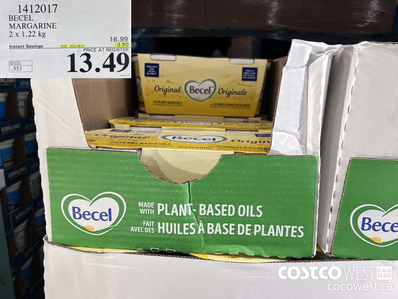 1412017 BECEL MARGARINE 2 x 1.22 kg ($3.50 INSTANT SAVINGS EXPIRES ON 2025-08-31) $13.49