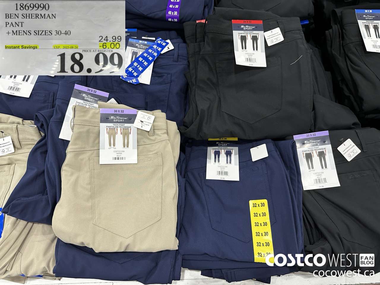 1869990 BEN SHERMAN 5 POCKET PANT MENS SIZES 30-40 ($6.00 INSTANT SAVINGS EXPIRES ON 2025-08-24) $18.99