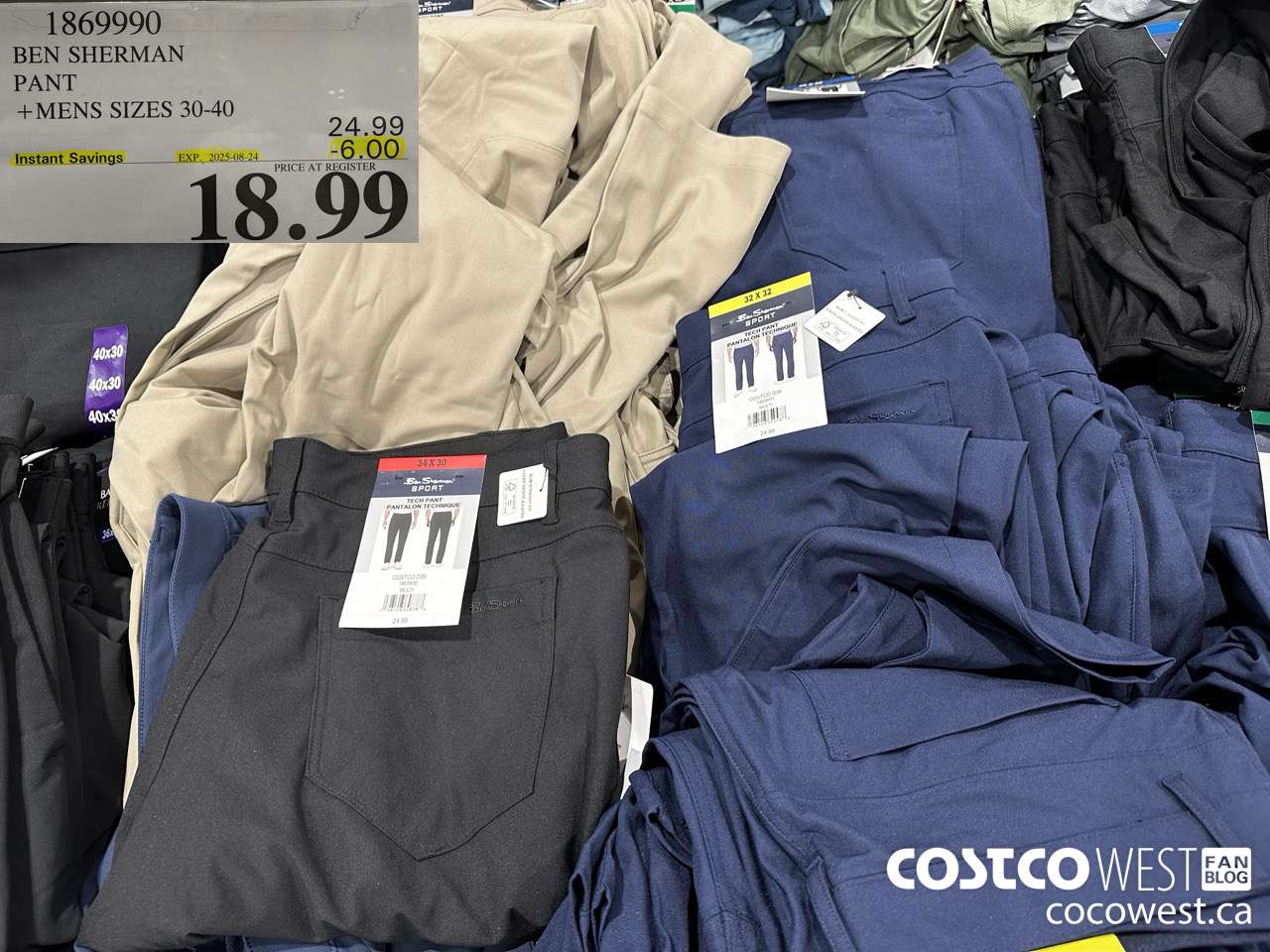 1869990 BEN SHERMAN 5 POCKET PANT MENS SIZES 30-40 ($6.00 INSTANT SAVINGS EXPIRES ON 2025-08-24) $18.99