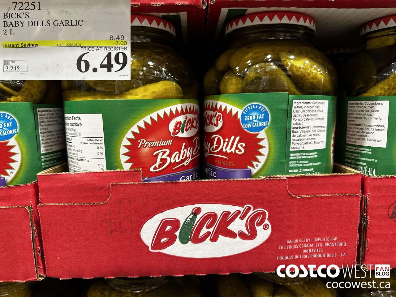 72251 BICK'S BABY DILLS 2 L ($2.00 INSTANT SAVINGS EXPIRES ON 2025-08-31) $6.49