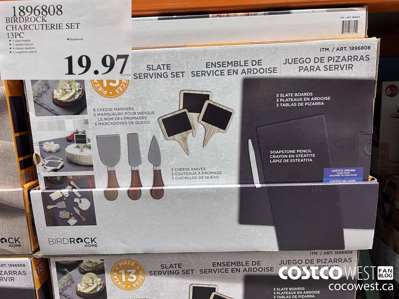 1896808 BIRDROCK CHARCUTERIE SET 13PC $19.97