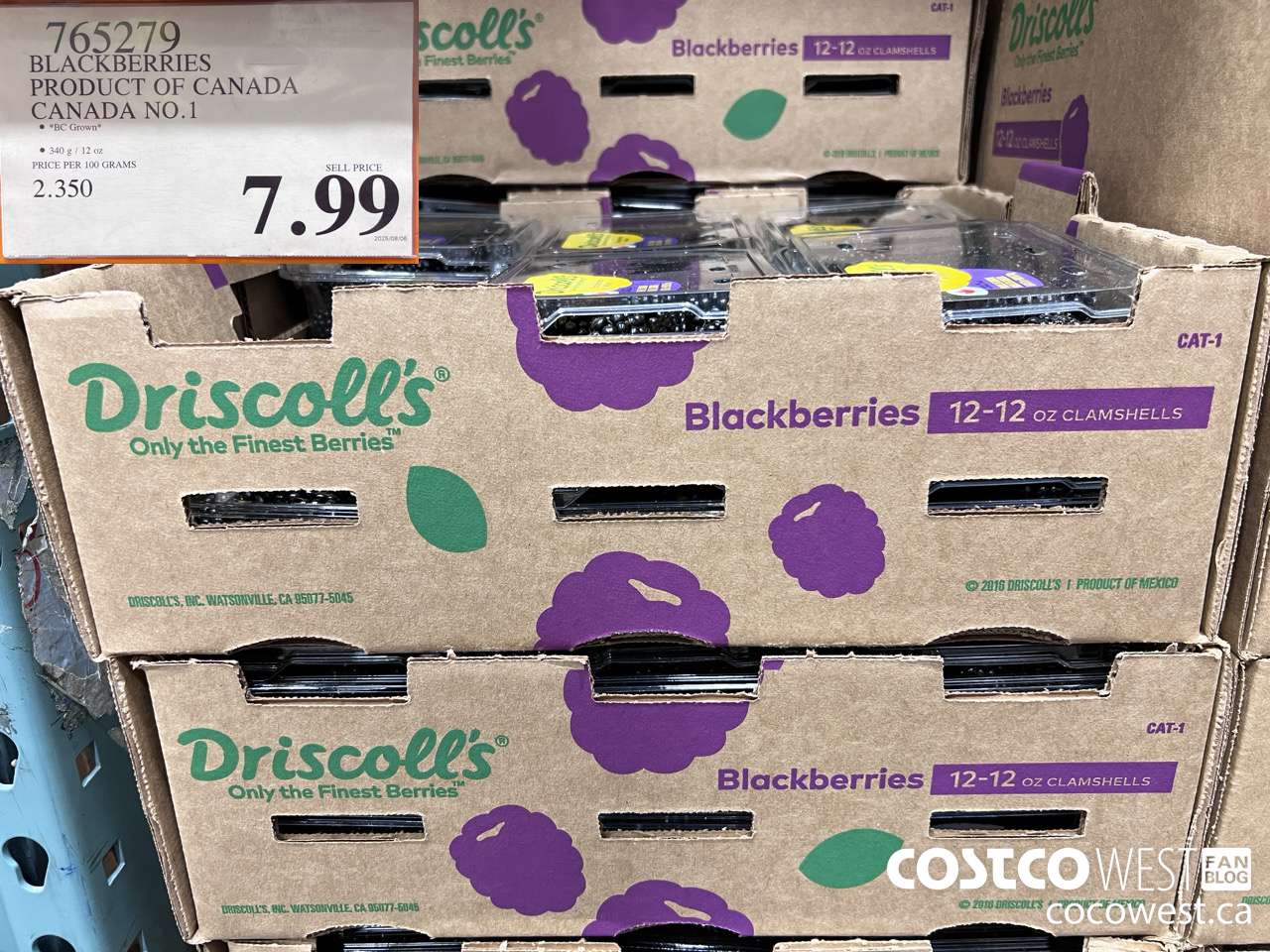 765279 BLACKBERRIES PRODUCT OF CANADA CANADA NO. 1 $7.99