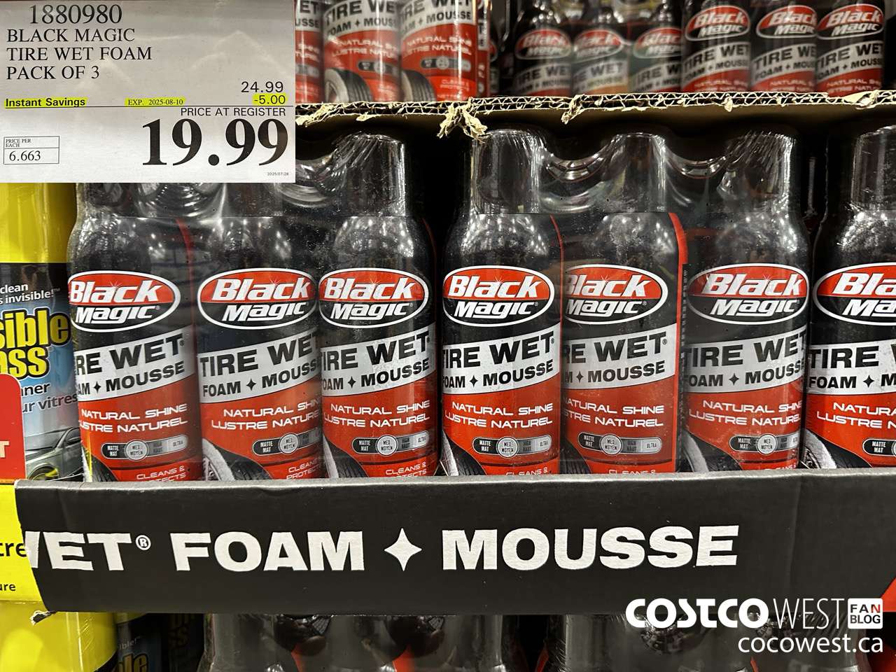 1880980 BLACK MAGIC WET SHINE TIRE FOAM PACK OF 3 X 510G ($5.00 INSTANT SAVINGS EXPIRES ON 2025-08-10) $19.99