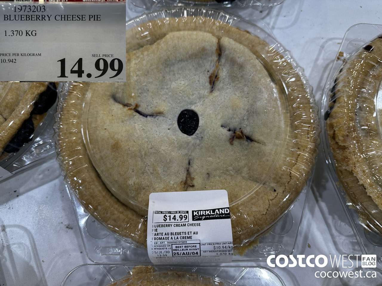 1973203 BLUEBERRY CHEESE PIE 1.370KG $14.99