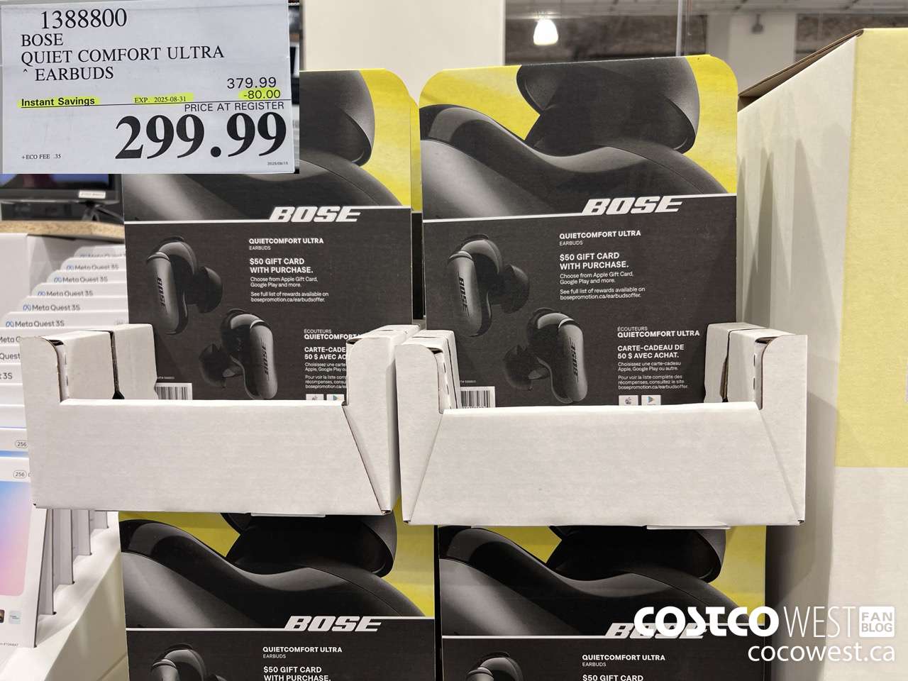 1388800 BOSE QC ULTRA EARBUDS ($80.00 INSTANT SAVINGS EXPIRES ON 2025-08-31) $299.99