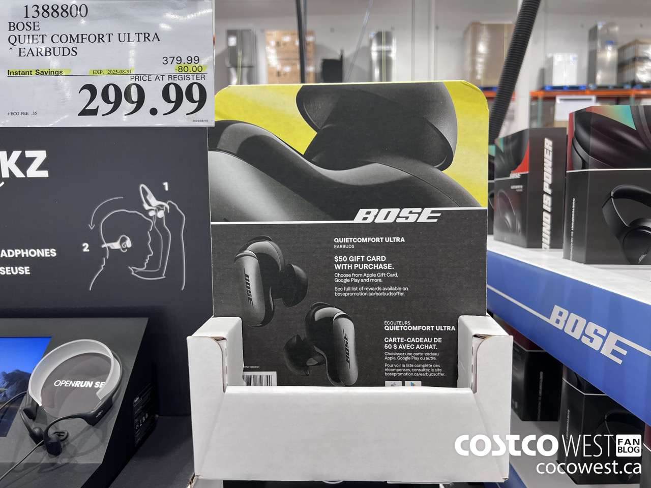 1388800 BOSE QC ULTRA EARBUDS ($80.00 INSTANT SAVINGS EXPIRES ON 2025-08-31) $299.99