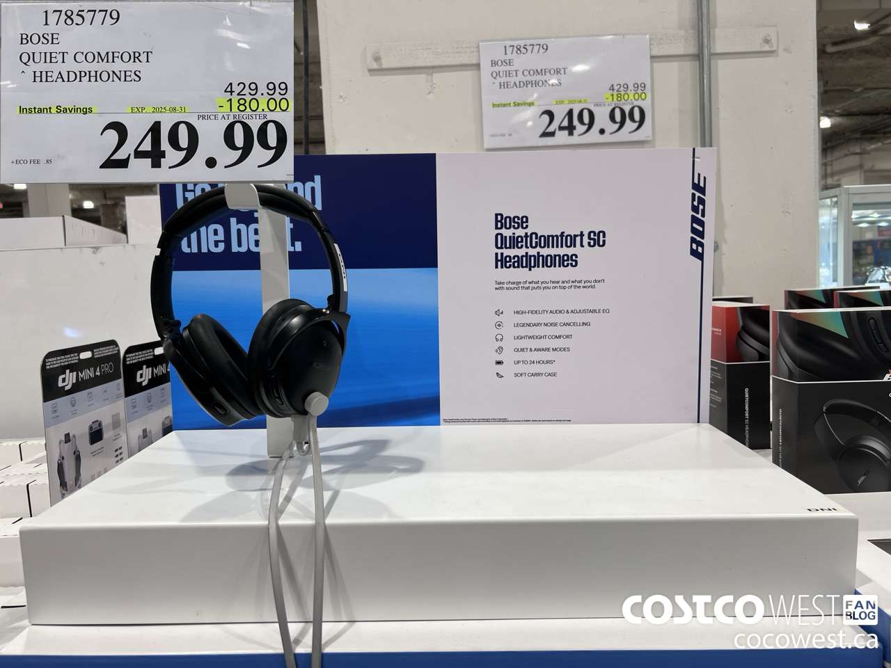 1785779 BOSE QUIET COMFORT OVER-THE-EAR WIRELESS HEADPHONES ($180.00 INSTANT SAVINGS EXPIRES ON 2025-08-31) $249.99