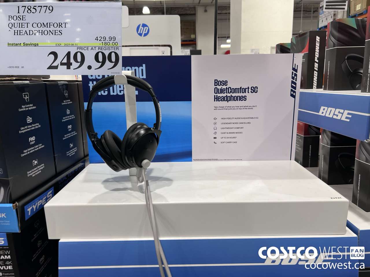 1785779 BOSE QUIET COMFORT OVER-THE-EAR WIRELESS HEADPHONES ($180.00 INSTANT SAVINGS EXPIRES ON 2025-08-31) $249.99