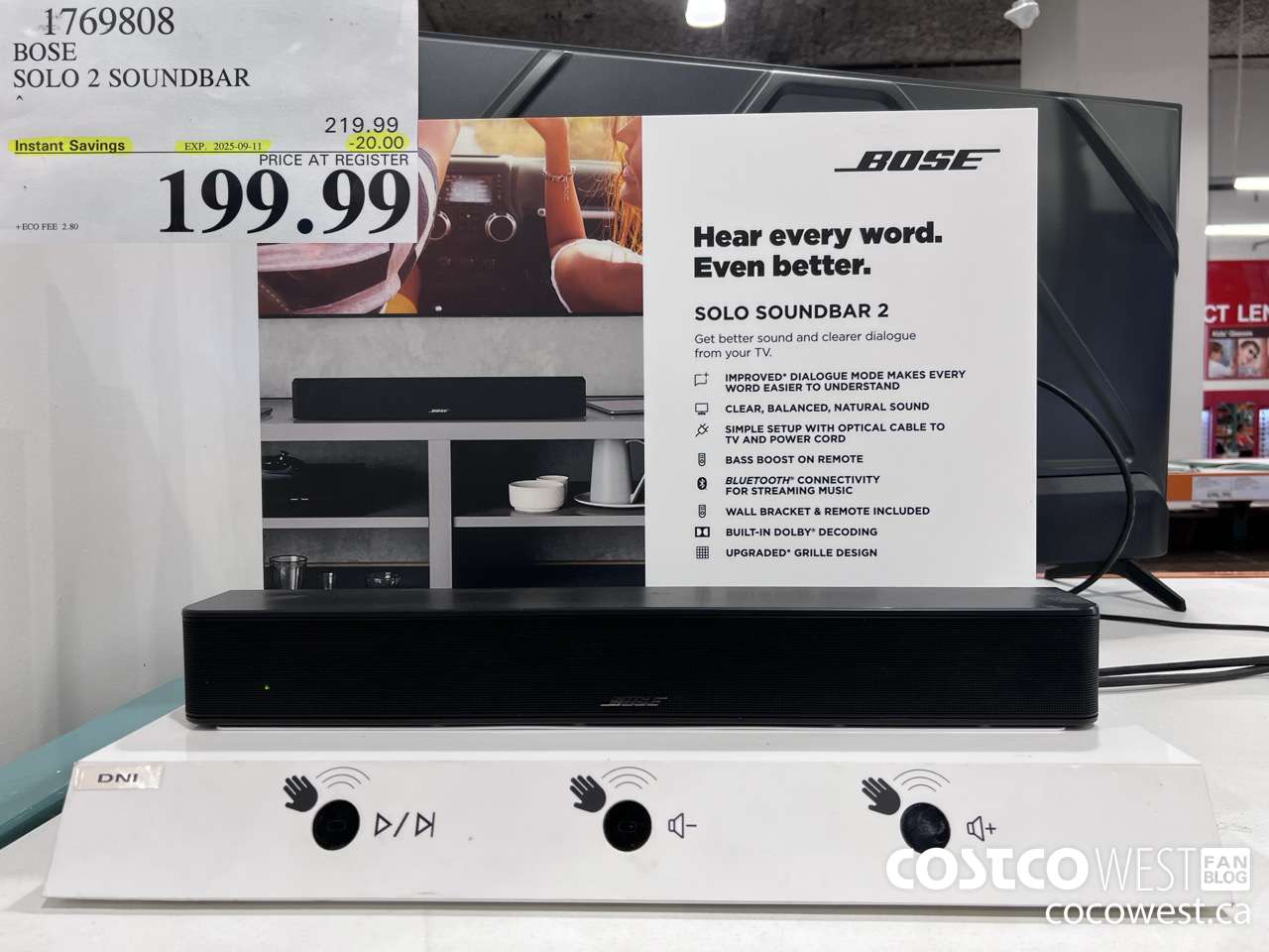 1769808 BOSE SOLO 2 SOUNDBAR ($20.00 INSTANT SAVINGS EXPIRES ON 2025-09-11) $199.99