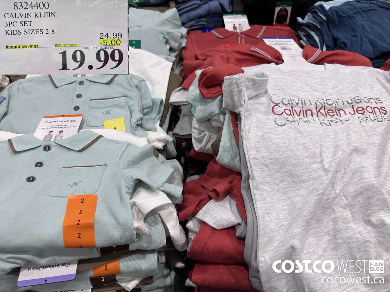 8324400 CALVIN KLEIN 3PC SET KIDS SIZES 2-8  ($5.00 INSTANT SAVINGS EXPIRES ON 2025-09-07) $19.99