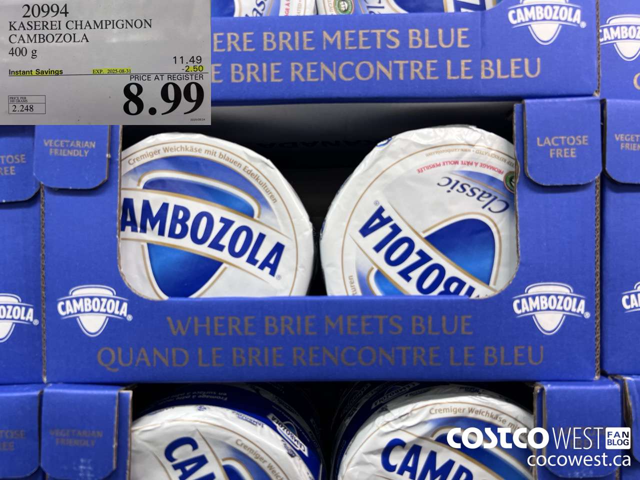 20994 CAMBOZOLA CLASSIC 400 g ($2.50 INSTANT SAVINGS EXPIRES ON 2025-08-31) $8.99