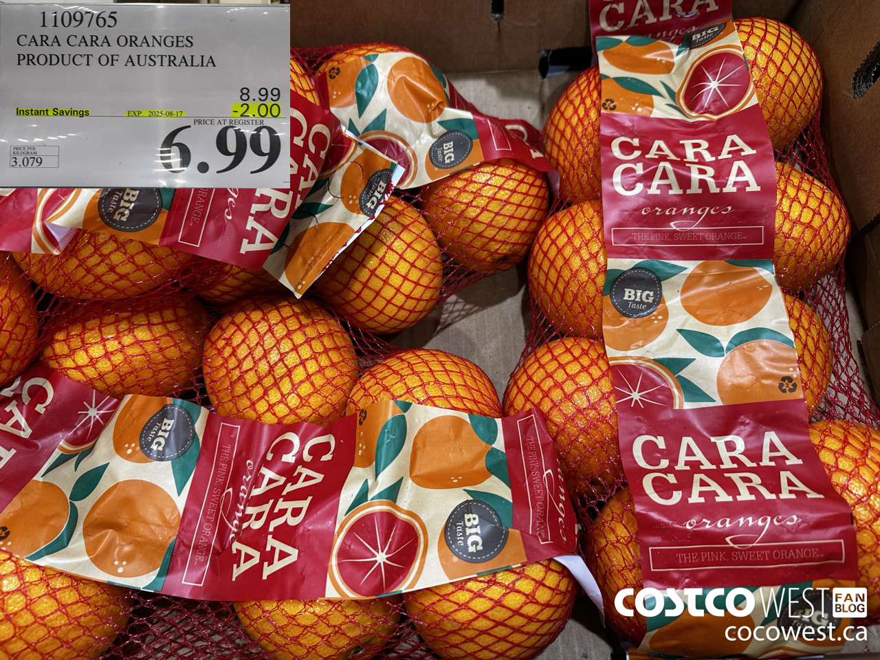 1109765 CARA CARA ORANGES PRODUCT OF AUSTRALIA ($2.00 INSTANT SAVINGS EXPIRES ON 2025-08-17) $6.99
