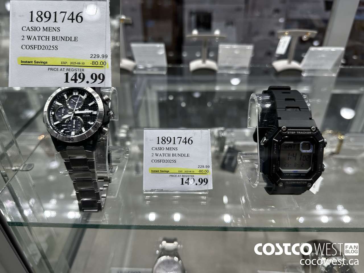 1891746 CASIO MENS 2 WATCH BUNDLE COSFD2025S ($80.00 INSTANT SAVINGS EXPIRES ON 2025-08-10) $149.99