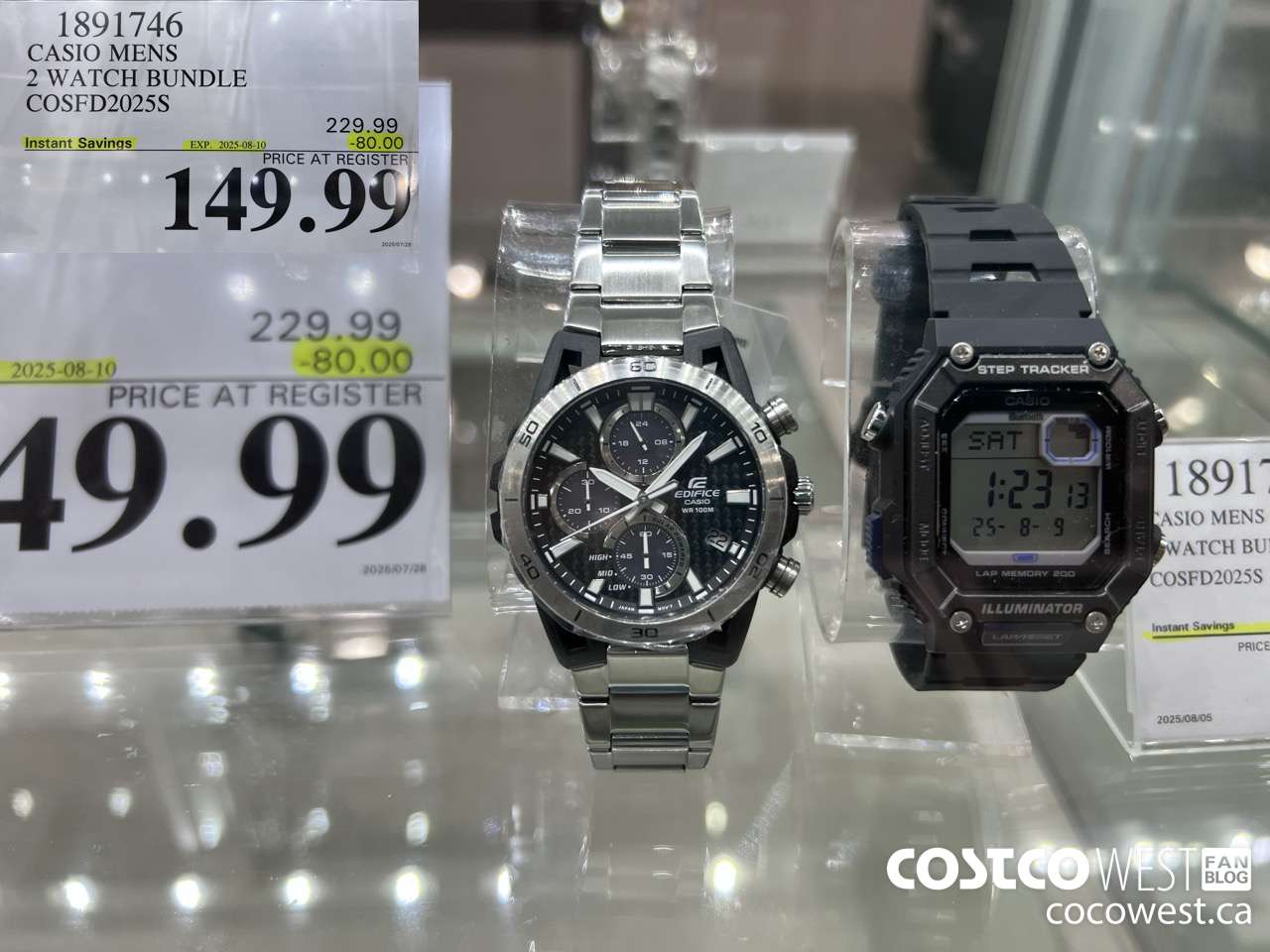 1891746 CASIO MENS 2 WATCH BUNDLE COSFD2025S ($80.00 INSTANT SAVINGS EXPIRES ON 2025-08-10) $149.99