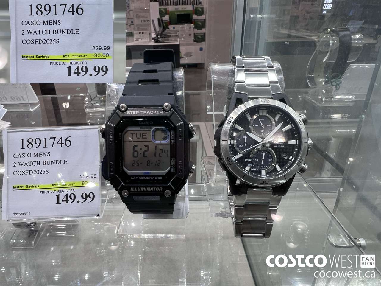 1891746 CASIO MENS 2 WATCH BUNDLE COSFD2025S ($80.00 INSTANT SAVINGS EXPIRES ON 2025-08-17) $149.99