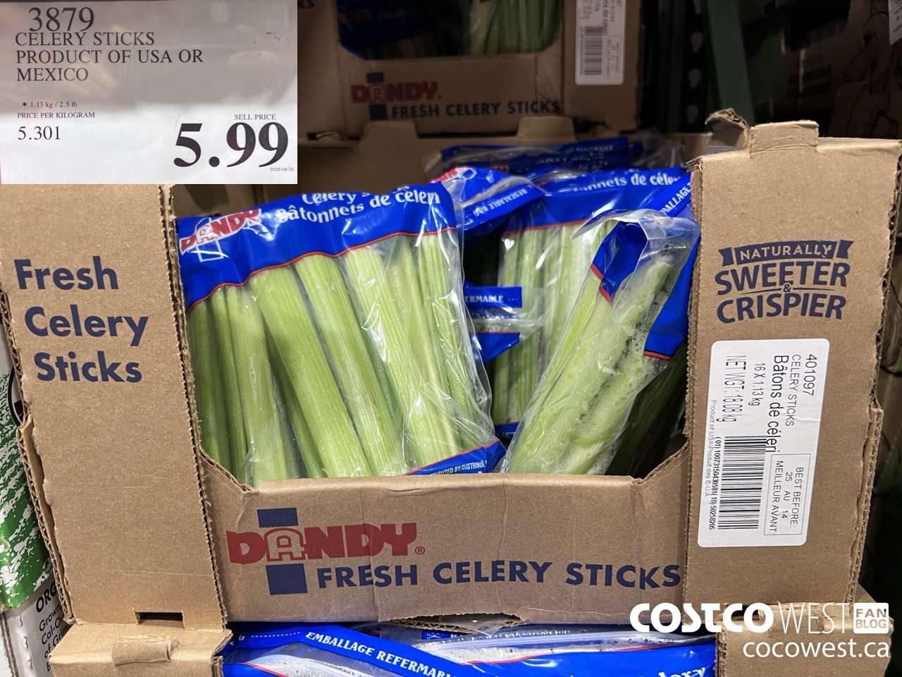 3879 CELERY STICKS PRODUCT OF USA OR MEXICO $5.99