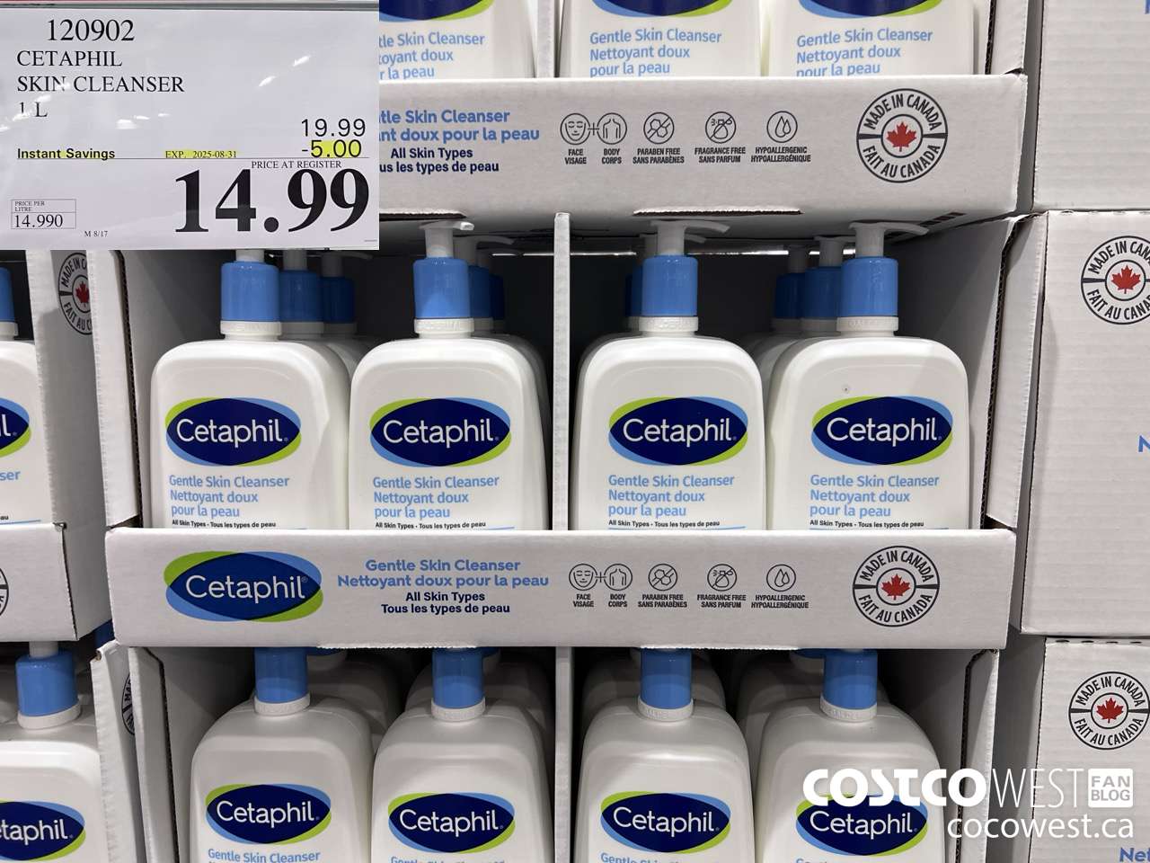 120902 CETAPHIL SKIN CLEANSER 1L ($5.00 INSTANT SAVINGS EXPIRES ON 2025-08-31) $14.99