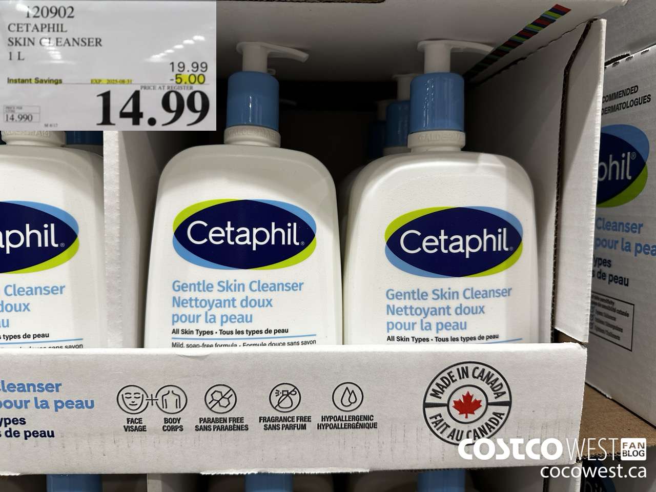 120902 CETAPHIL SKIN CLEANSER 1L ($5.00 INSTANT SAVINGS EXPIRES ON 2025-08-31) $14.99
