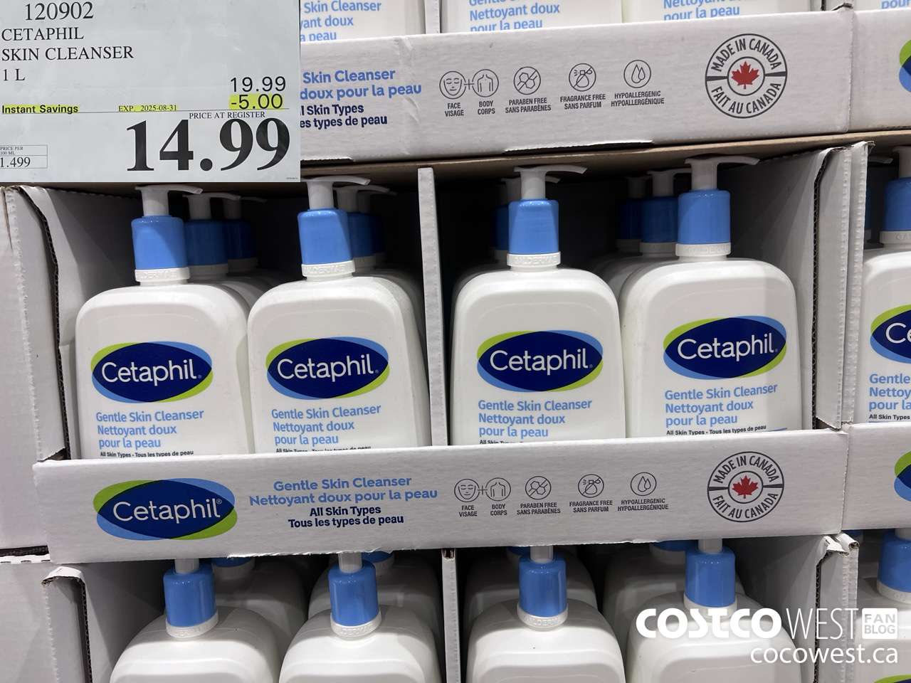 120902 CETAPHIL SKIN CLEANSER 1L ($5.00 INSTANT SAVINGS EXPIRES ON 2025-08-31) $14.99