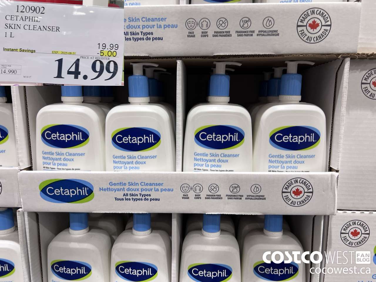 120902 CETAPHIL SKIN CLEANSER 1L ($5.00 INSTANT SAVINGS EXPIRES ON 2025-08-31) $14.99