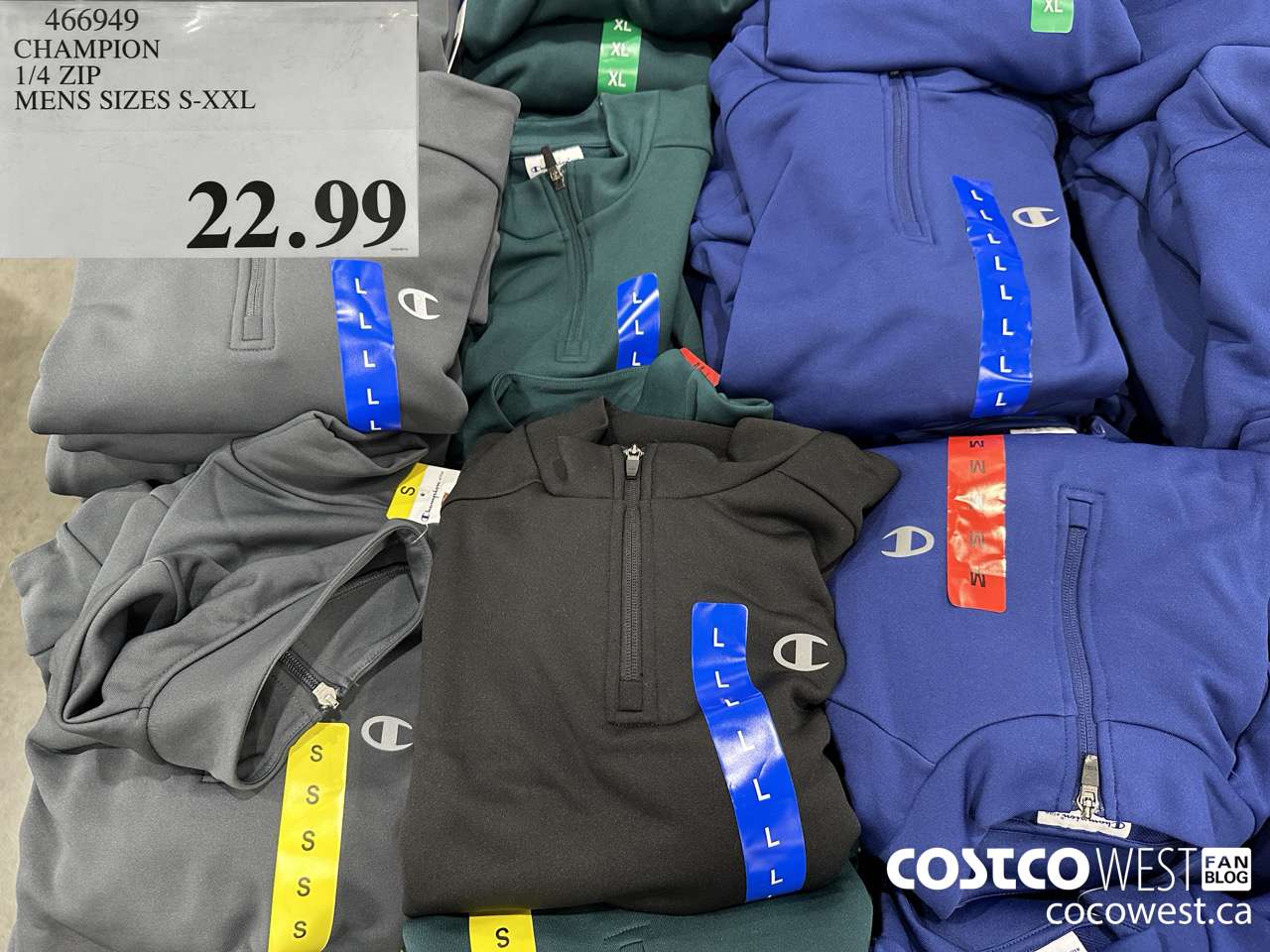 466949 CHAMPION 1/4 AIP MENS SIZES S-XXL $22.99