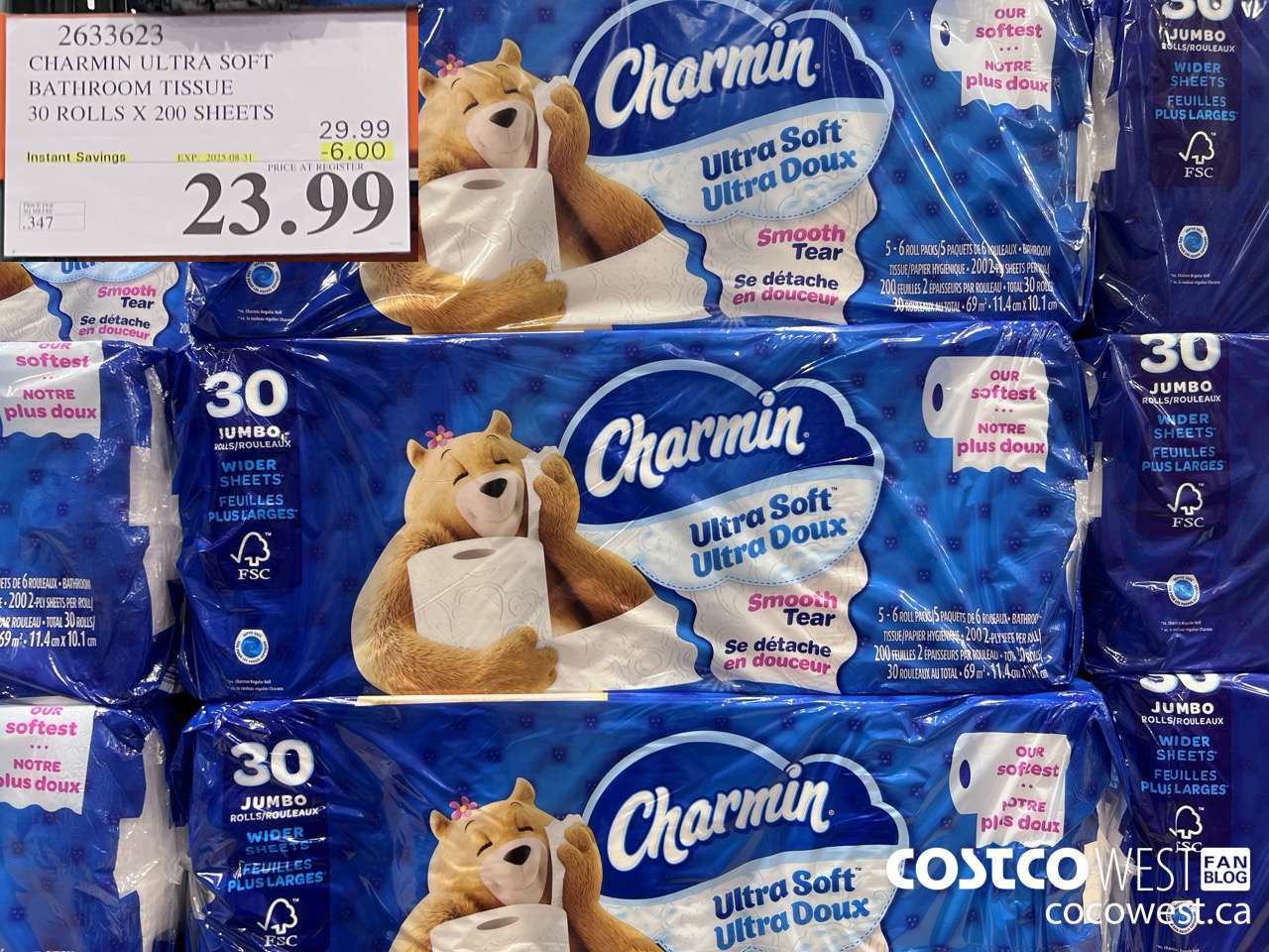 2633623 CHARMIN ULTRA SOFT BATHROOM TISSUE 30 ROLLS X 200 SHEETS ($6.00 INSTANT SAVINGS EXPIRES ON 2025-08-31) $23.99