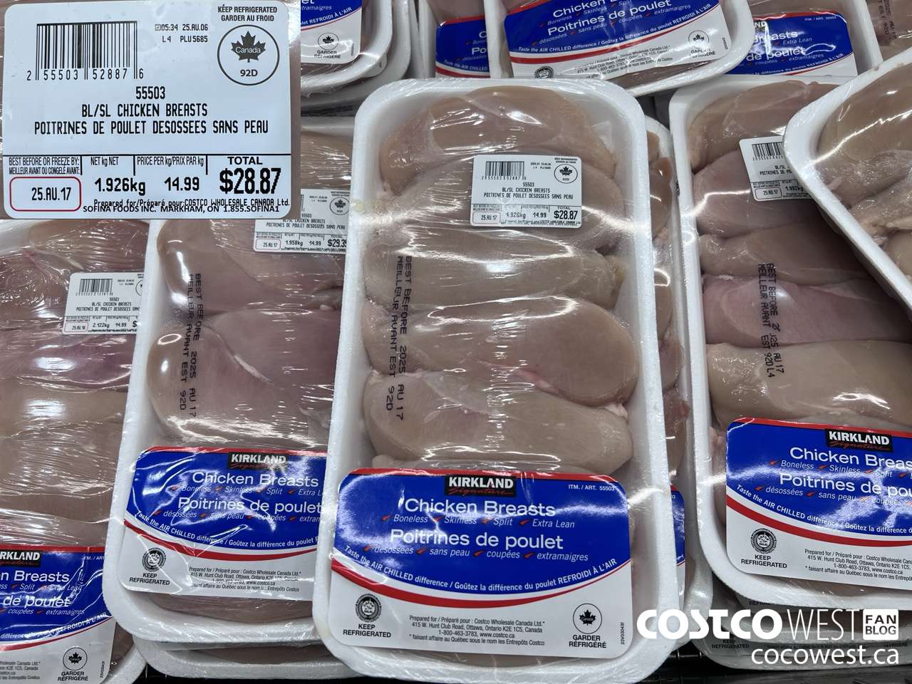 55503 CHICKEN BREASTS BONELESS SKINLESS $14.99