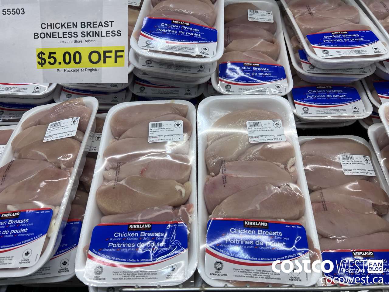 55503 CHICKEN BREASTS BONELESS SKINLESS ($5.00 INSTANT SAVINGS)